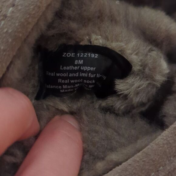 Bjorndal Zoe Brown Taupe Suede Fur Lined Boots Women's 8 - Picture 11 of 11